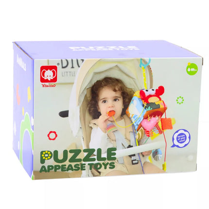 Sensorinis žaislas-krabas lovytės pakabinimui 9in1