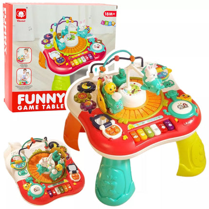 Edukacinis Stalas Interaktyvus Muzikinis Skydelis Fortepijonas 2 in 1 Raudonas