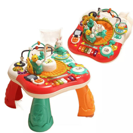 Edukacinis Stalas Interaktyvus Muzikinis Skydelis Fortepijonas 2 in 1 Raudonas