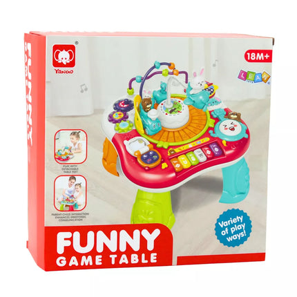 Edukacinis Stalas Interaktyvus Muzikinis Skydelis Fortepijonas 2 in 1 Raudonas