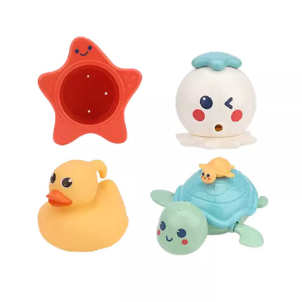 Krabo vonios žaislų rinkinys jūros gyvūnai 12 vnt.