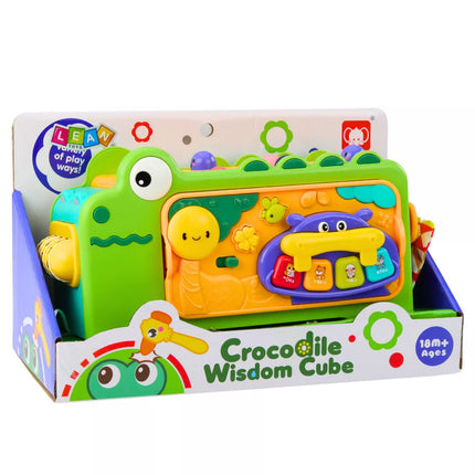 Interaktyvus edukacinis kubas „Krokodilas“ – daugiafunkcis, su garsais