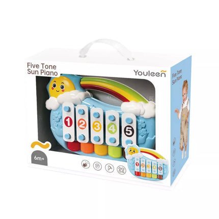 Penkių tonų edukacinis pianinas mažyliams Blue Sun