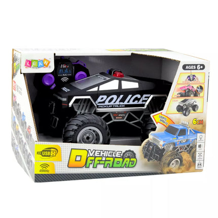 Visureigis RC policijos automobilis, valdomas nuotoliniu būdu, juodas, 1:16