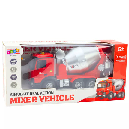 Nuotoliniu būdu valdomas betono maišyklės sunkvežimis RC 2.4G 9CH raudonas