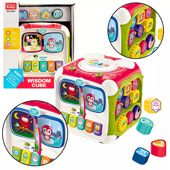 Didelis daugiafunkcis edukacinis kubas pianinas rūšiuoklis būgnas