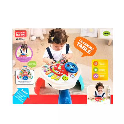 Interaktyvus edukacinis staliukas su vairu, trikampio formos, spalvotas