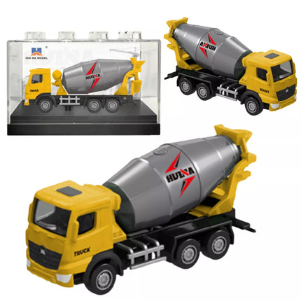 Betono maišyklė, metalinis kolekcinis modelis Huina, geltonas, 1:80