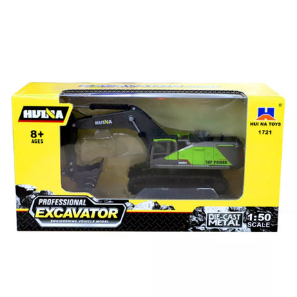Huina metalinis vikšrinis ekskavatorius žalias 1:50