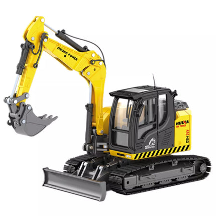 Vikšrinis ekskavatorius su buldozeriu Metalinis Huina Geltonas 1:50