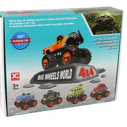 4x4 klasikinis didelių ratų modelis, 4 spalvos