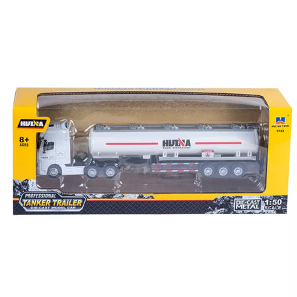 Metalinė autocisterna su judančiomis dalimis, balta, 1:50