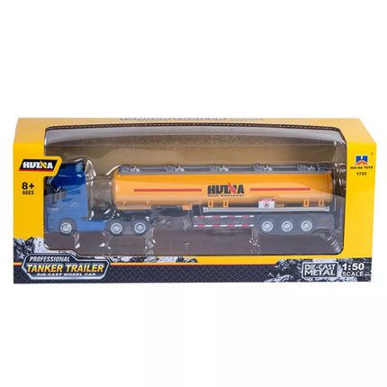 Cisternos sunkvežimis metalinis, su judančiomis dalimis, geltonas, 1:50