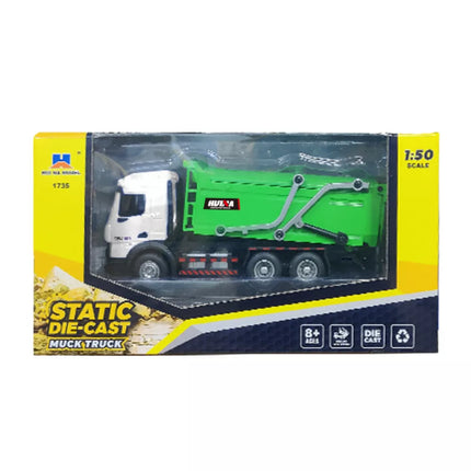 Metalinė šiukšliavežė Huina žalia 1:50