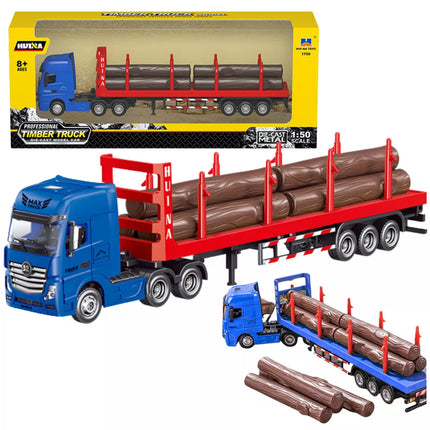 Sunkvežimis medienos gabenimui Metalinis Huina 1:50 Raudonas