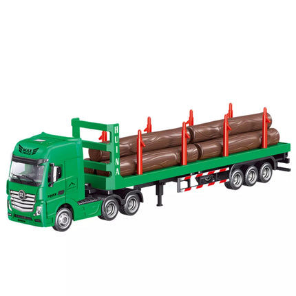 Medžio transportavimo sunkvežimis Metalinis Huina 1:50 Žalias