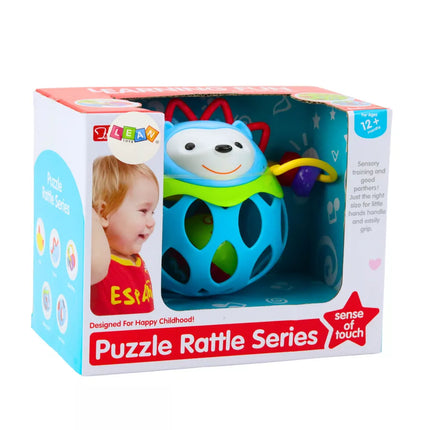 Minkštas kamuoliukas-ežiukas su barškučiu, sensorinis žaislas, mėlynas