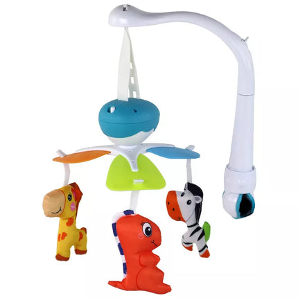 Baterijomis maitinama lovelės karuselė, universalūs spaustukai, mėlyna