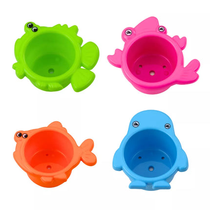 Interaktyvus vonios žaislų rinkinys Fontano gyvūnai Puodeliai