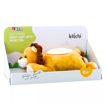 Liūto pliušinis miegantis žaislas-minkštuolis su projektoriumi ir garsais