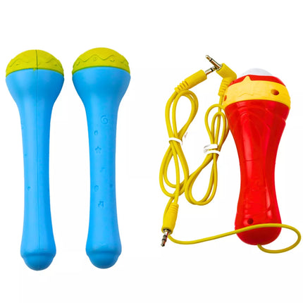 Būgnas vaikams, muzikinis interaktyvus, šviesos ir garsai, mėlynas