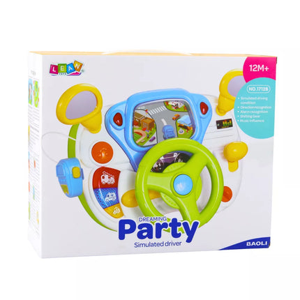 Vairavimo simuliatoriaus mokomasis vairas interaktyvūs garsai šviesos