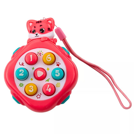 Mini "Whack-A-Mole" įgūdžių žaidimas, gyvūnai, skaičiai, spalvų mišinys