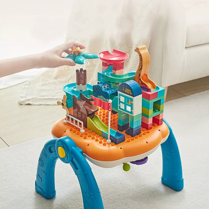 Edukacinis staliukas interaktyvus konstruojamas paviršius 2in1 mėlynas