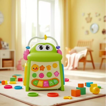 Interaktyvus edukacinis kubo rūšiuotojas, pianinas, sensorinis krokodilas