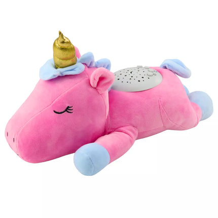 Pliušinis vienaragis, miegantis, minkštas žaislas su projektoriumi, garsu ir triukšmu, rožinis