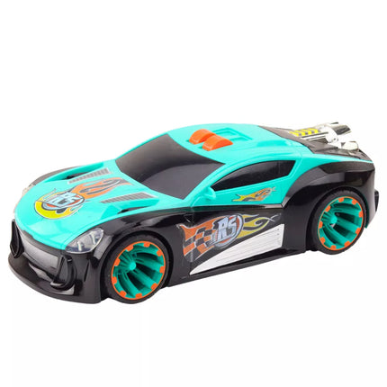 Raketinis lenktyninis automobilis su galinių ratų pavara, šviesomis ir garsais