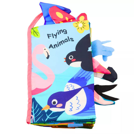 Minkšta sensorinė knygelė "Paukščiai", čežanti, cypiantis, spalvinga