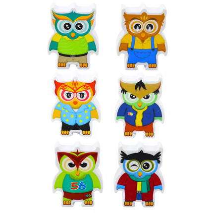 Edukacinis žaidimas „Pelėdos“ Arkadinis loginis galvosūkis Domino 18 vnt.