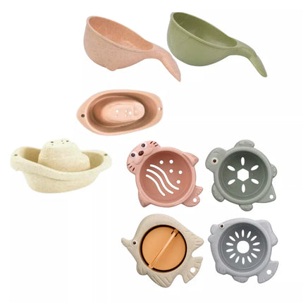 Žaislai voniai Povandeninis laivas Puodeliai su siurbtukais 9 vnt.