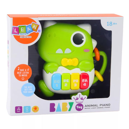 Mini pianinas mažyliams "Dinozauras" žalias, su šviesomis ir garsais
