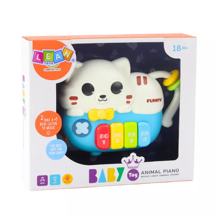 Mini pianinas vaikams „Kačiukas“ su mėlynomis švieselėmis ir garsais