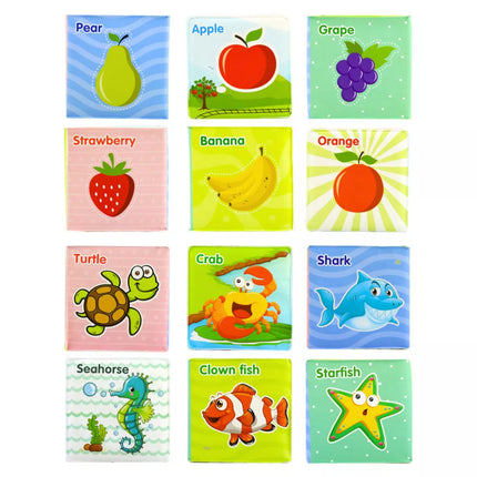 Edukaciniai kaladėlių kubeliai su spalvotomis raidėmis ir gyvūnais, skirti mokymuisi, 8 vnt.