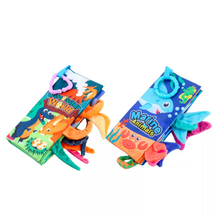 Minkštų spalvingų edukacinių sensorinių knygelių rinkinys kūdikiams, 4 vnt.