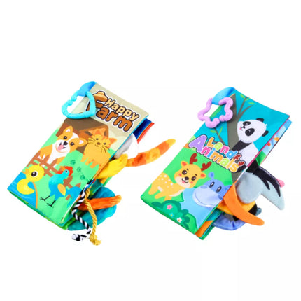 Minkštų spalvingų edukacinių sensorinių knygelių rinkinys kūdikiams, 4 vnt.