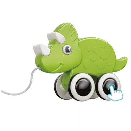 Dinozauras traukiamas žaislas su girgždesiu, ekologiškas