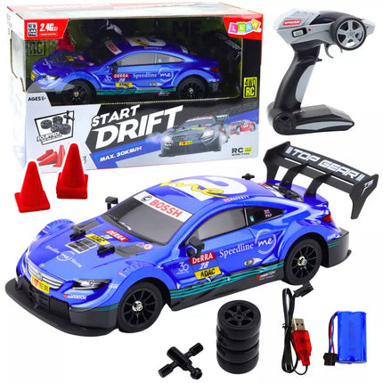 Driftinis RC automobilis mėlynas, 30 km/h, 1:16