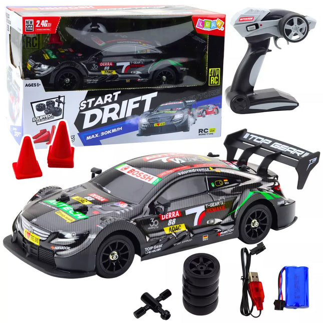 Driftinis RC automobilis Black Carbon 30km/h 1:16