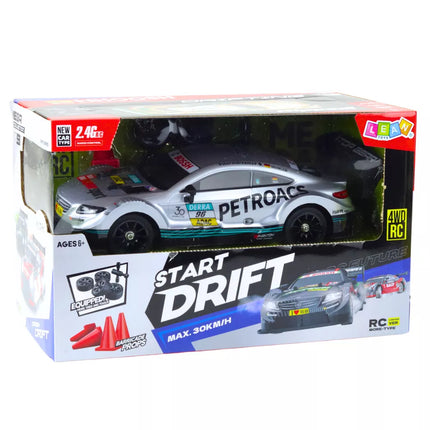 Driftinis RC automobilis sidabrinis 30km/h 1:16