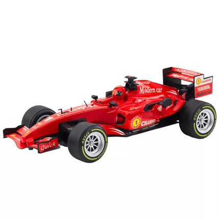 Nuotoliniu būdu valdomas RC lenktyninis automobilis su vairo žibintais ir garsais 1:12 raudonas