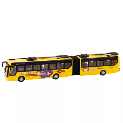RC 1:32 Geltonas artikuliuotas nuotoliniu būdu valdomas troleibusas mokyklinis autobusas
