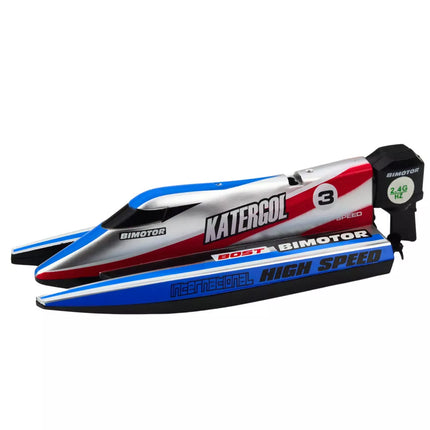 Nuotoliniu būdu valdomas RC motorlaivis, mėlynai sidabrinis, 14 cm