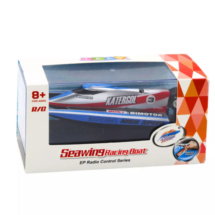 Nuotoliniu būdu valdomas RC motorlaivis, mėlynai sidabrinis, 14 cm