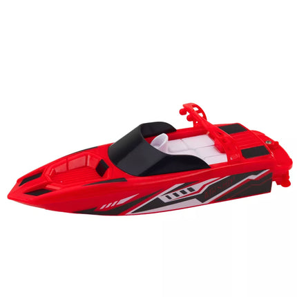 Nuotoliniu būdu valdomas RC motorlaivis, baltas ir raudonas, 15 cm