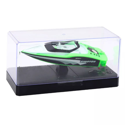 Nuotoliniu būdu valdoma RC motorinė valtis, baltai žalia, 15 cm