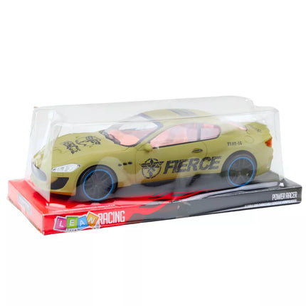 Sportinio automobilio lenktynės, galinių ratų pavara, smėlio spalvos chaki